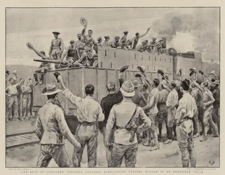 Les Meilleurs Camarades, Soldats acclamant les Marins quittant Durban dans un Train Blindé